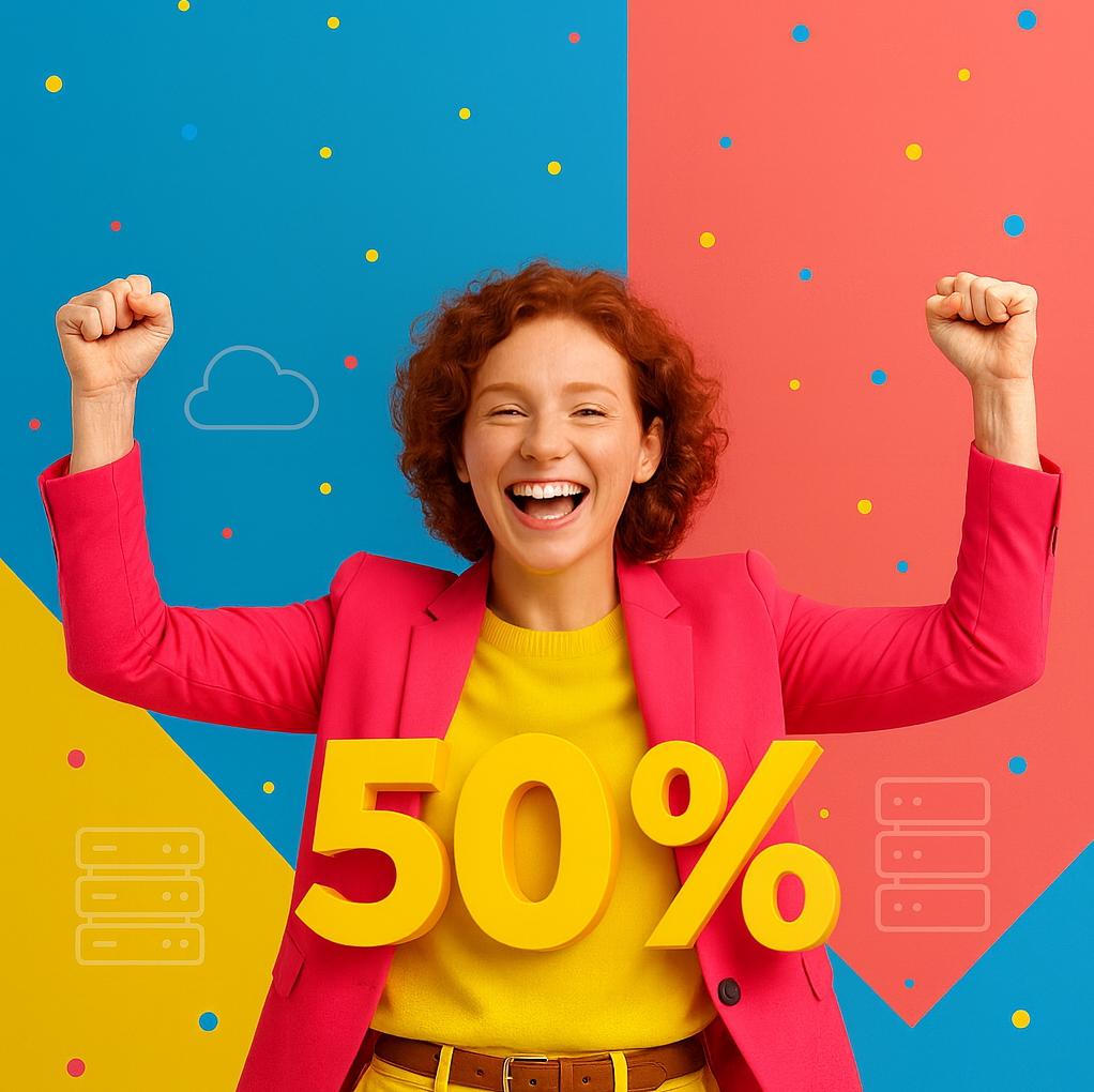 50% Rabatt aufs erste Hosting-Jahr!